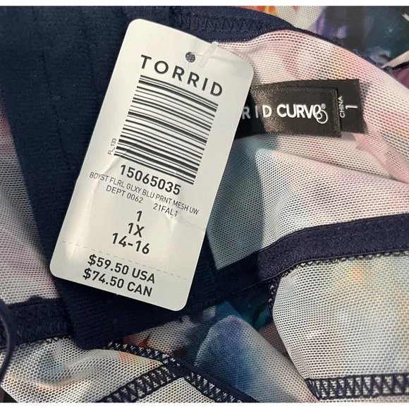 Torrid Underwire Floral Multicolor Women's Lingerie One Piece NWT SZ 1 and 2 - Picture 9 of 12
